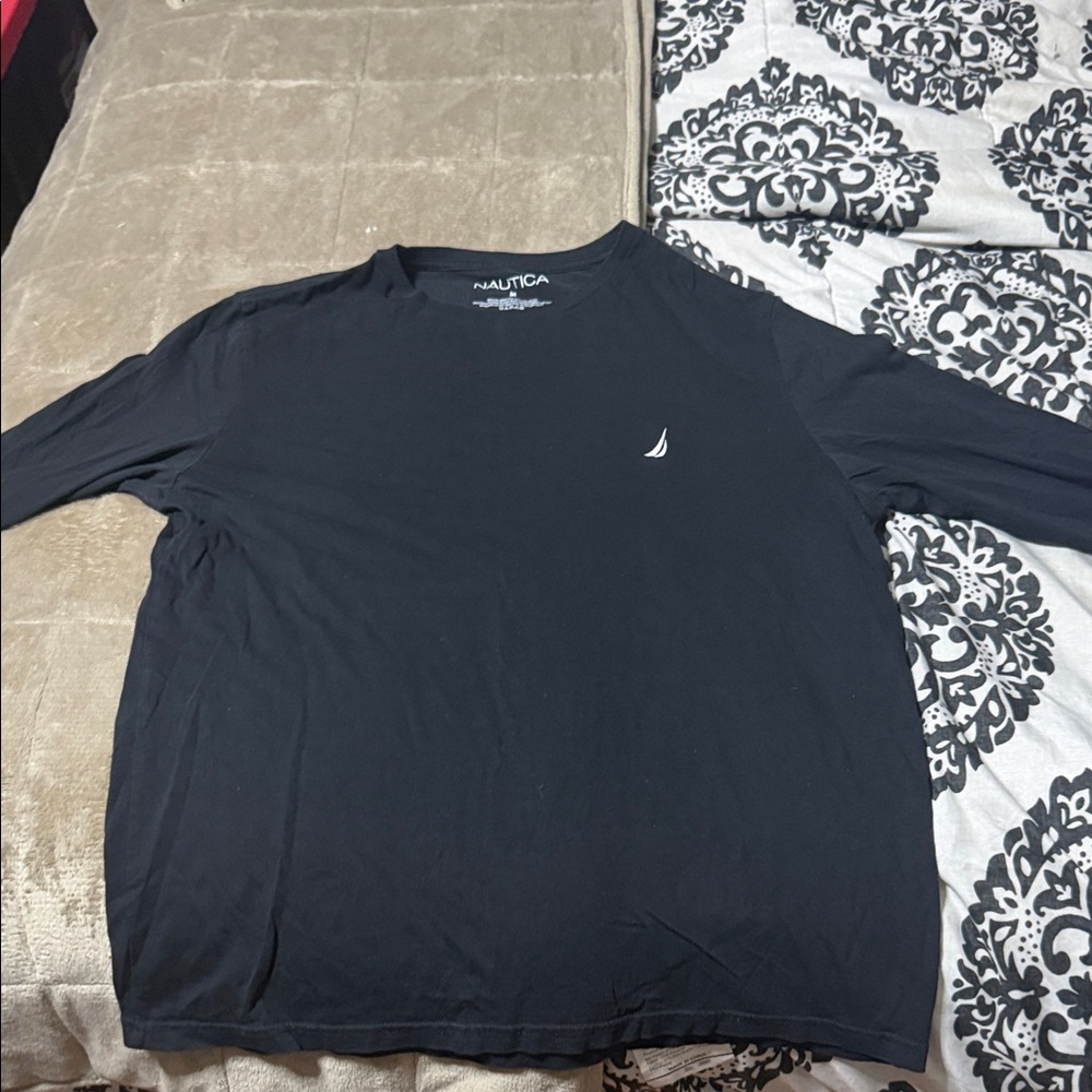 Nautica Men's Dark Blue Long Sleeve Tee